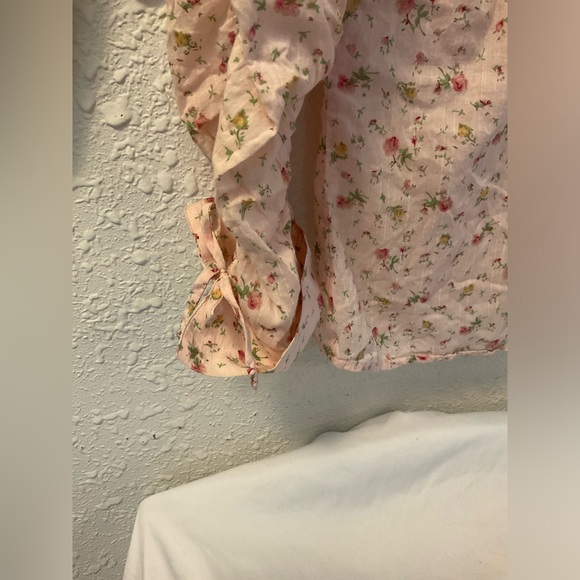 Vintage eyeshadow Y2K long sleeve floral button up top size small - Picture 9 of 10